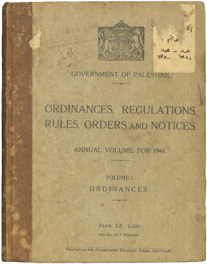 Book Ordinances, Regulations, Rules, Orders and Notices, Annual Volume for 1944