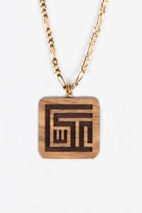 Palestinian cities wooden engraved necklace